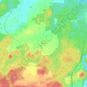 Hausen topographic map, elevation, terrain