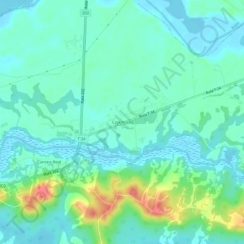 Cayumapu topographic map, elevation, terrain