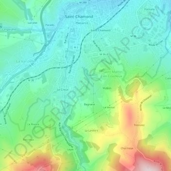 La Friaude topographic map, elevation, terrain