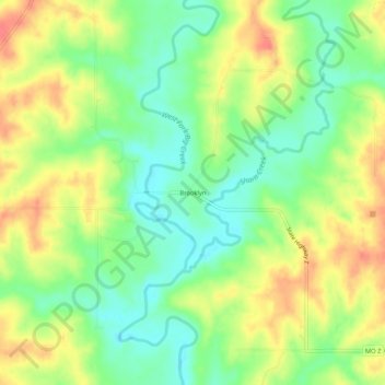 Brooklyn topographic map, elevation, terrain