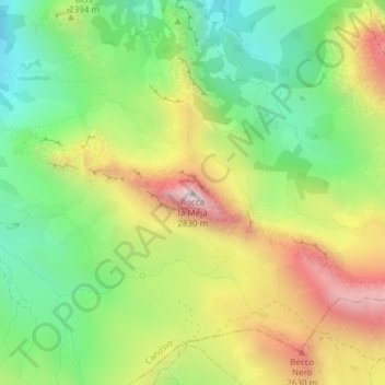 Rocca la Meja topographic map, elevation, terrain