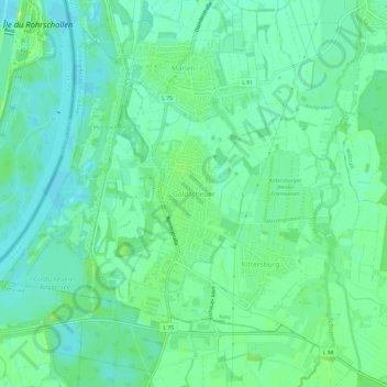 Goldscheuer topographic map, elevation, terrain