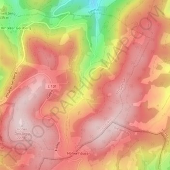 Hamersbach topographic map, elevation, terrain