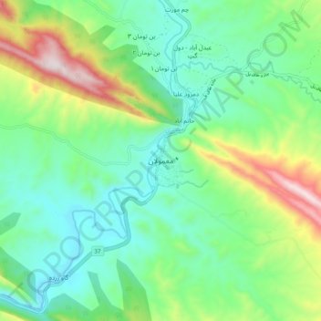 Mamulan City topographic map, elevation, terrain