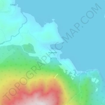 Ensenada topographic map, elevation, terrain