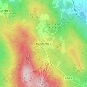 Habischried topographic map, elevation, terrain