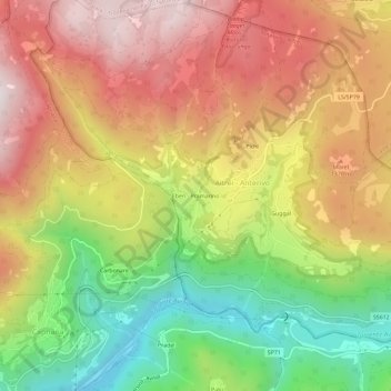 Eben - Pramarino topographic map, elevation, terrain