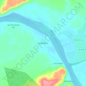 Santa Elena topographic map, elevation, terrain