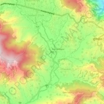 Khadpu topographic map, elevation, terrain