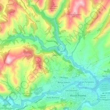 Faiano topographic map, elevation, terrain