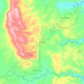 Loong topographic map, elevation, terrain