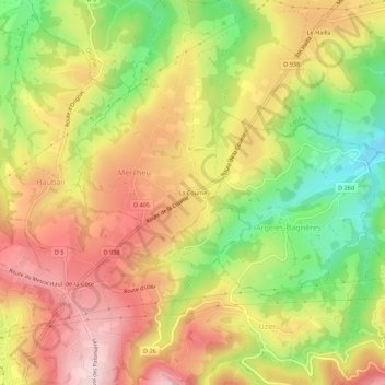 La Coume topographic map, elevation, terrain