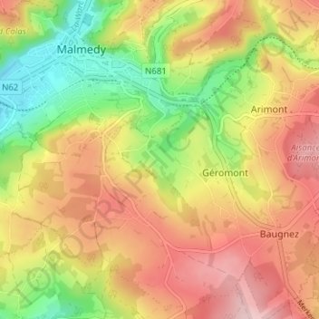 Difflot topographic map, elevation, terrain
