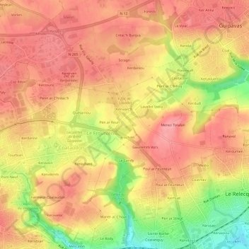 Salanguis topographic map, elevation, terrain
