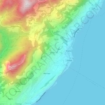 Fornico topographic map, elevation, terrain