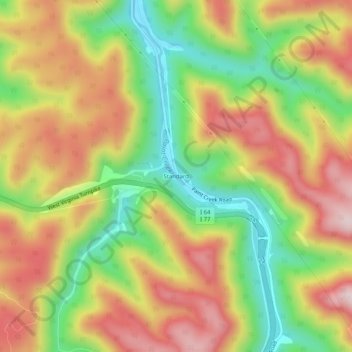 Standard topographic map, elevation, terrain