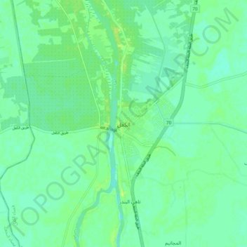 Al Kifl topographic map, elevation, terrain