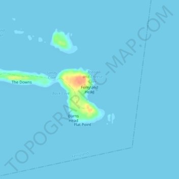 Ferryland Head topographic map, elevation, terrain