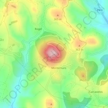 Montemuro topographic map, elevation, terrain