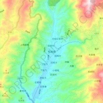 Kedu topographic map, elevation, terrain