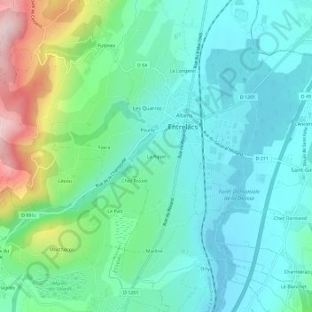 La Rippe topographic map, elevation, terrain