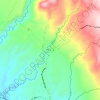 Wakia topographic map, elevation, terrain