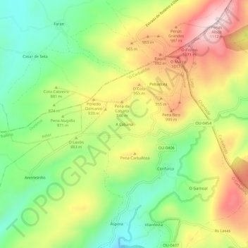 A Cabana topographic map, elevation, terrain
