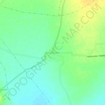 Uthumalai topographic map, elevation, terrain