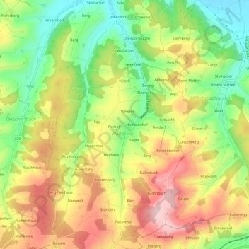 Gerbe topographic map, elevation, terrain