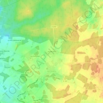 Les Musets topographic map, elevation, terrain