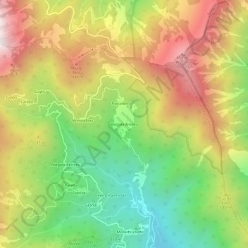Borgata Arvoira topographic map, elevation, terrain