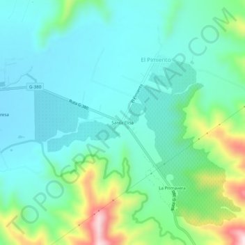 Santa Elisa topographic map, elevation, terrain