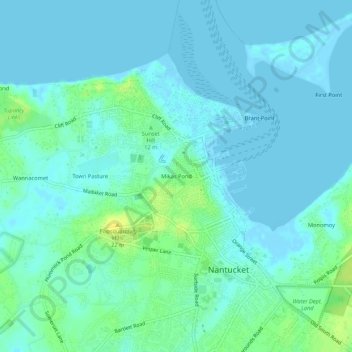 Mikas Pond topographic map, elevation, terrain