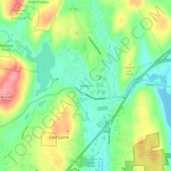 Flanders topographic map, elevation, terrain