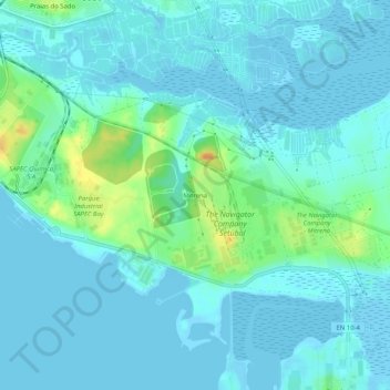 Mitrena topographic map, elevation, terrain