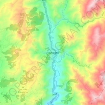 Rionegro topographic map, elevation, terrain