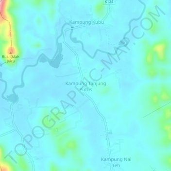 Kampung Tanjung Putus topographic map, elevation, terrain