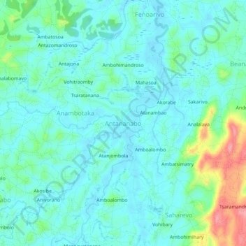 Antananabo topographic map, elevation, terrain