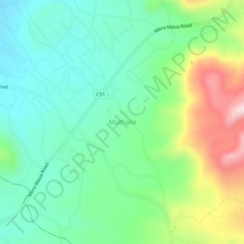 Muthara topographic map, elevation, terrain