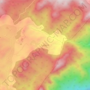 Salgaon topographic map, elevation, terrain