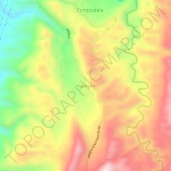 Valencia topographic map, elevation, terrain