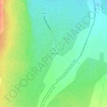 El Bañado topographic map, elevation, terrain