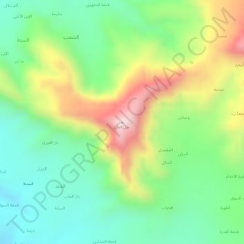 Jabal al `An topographic map, elevation, terrain