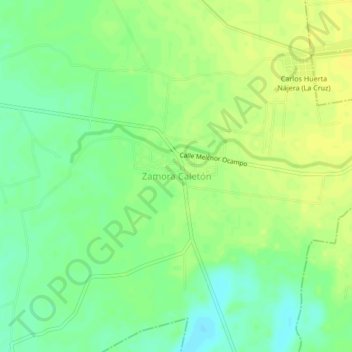 Zamora Caletón topographic map, elevation, terrain