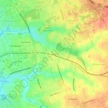 Lakeland topographic map, elevation, terrain