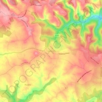 Le Cluzel topographic map, elevation, terrain