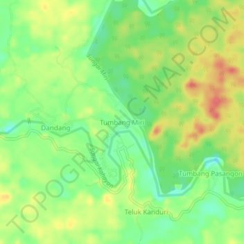 Tumbang Miri topographic map, elevation, terrain