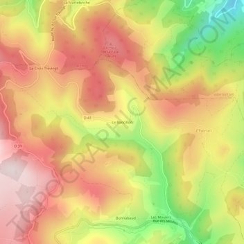 Le Bancillon topographic map, elevation, terrain