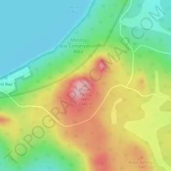 Mount Penny West topographic map, elevation, terrain