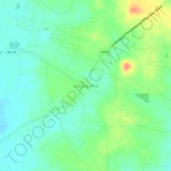 Madagama topographic map, elevation, terrain